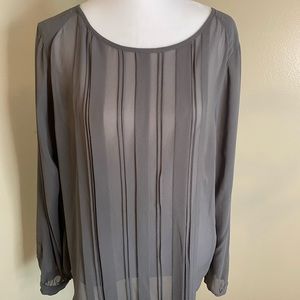 Loft sheer gray blouse size M